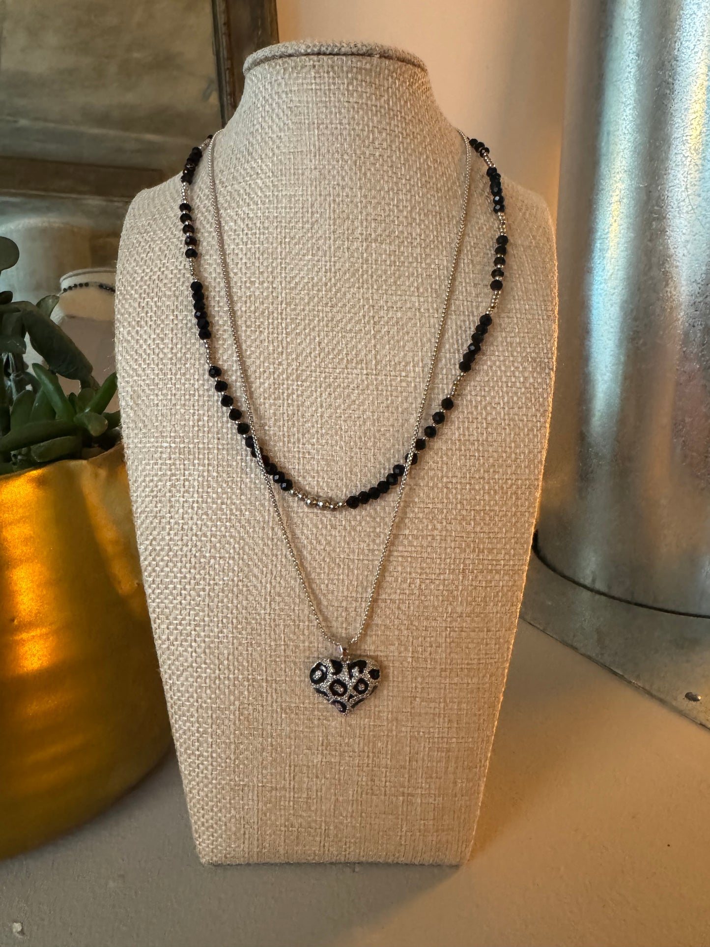 Sparkle Heart Necklace - Silver