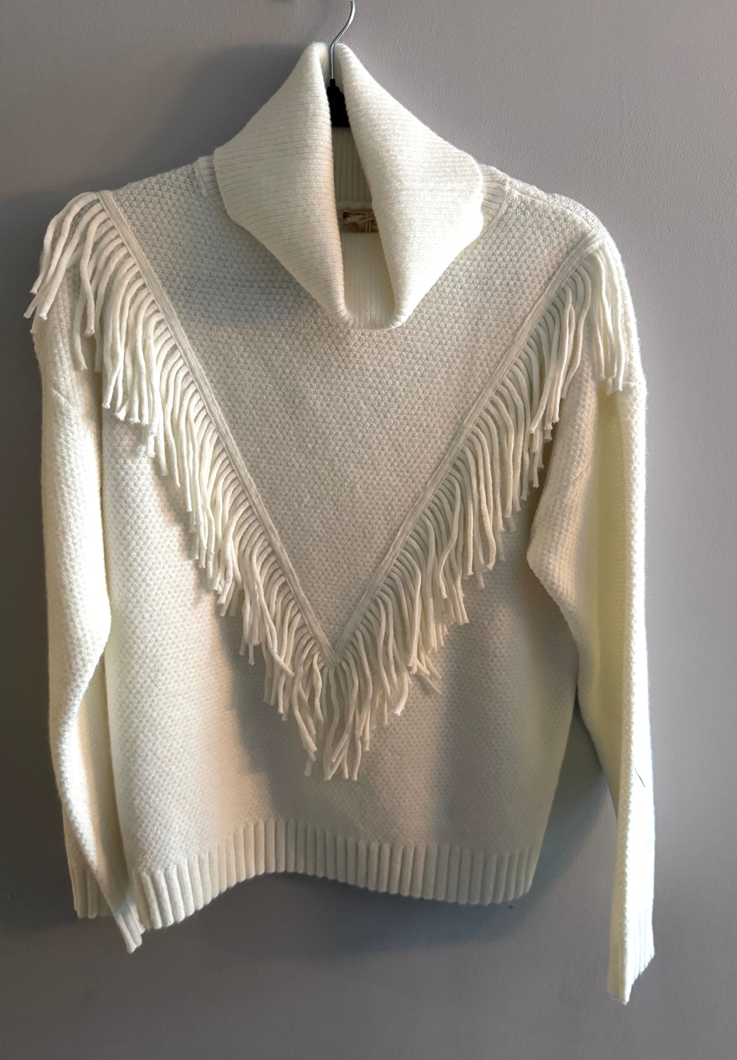 Ivory Fringe Sweater