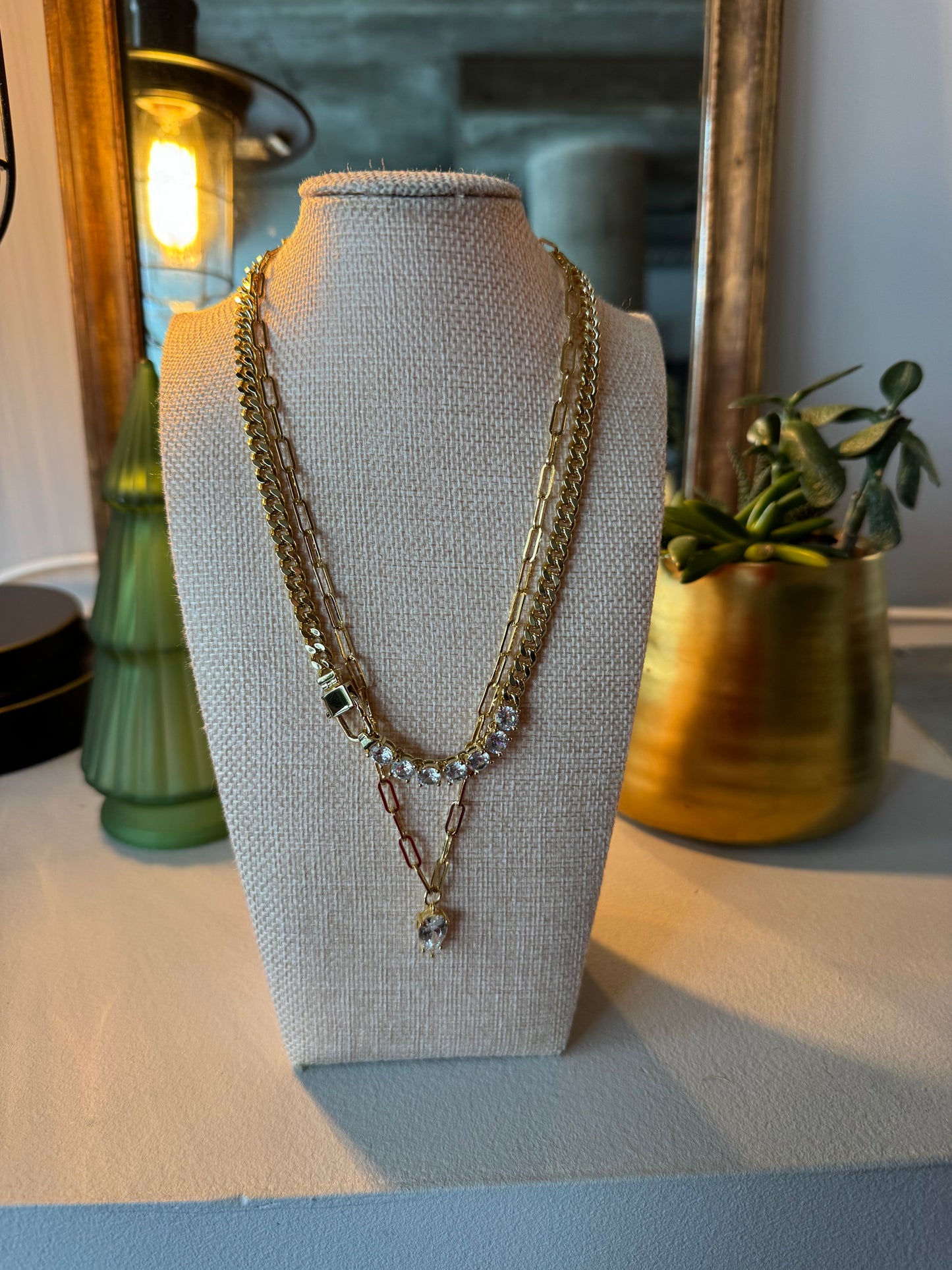 Waterproof Marquis Gold Necklace