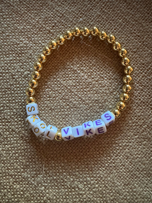 SKOL Vikes Beaded Bracelet