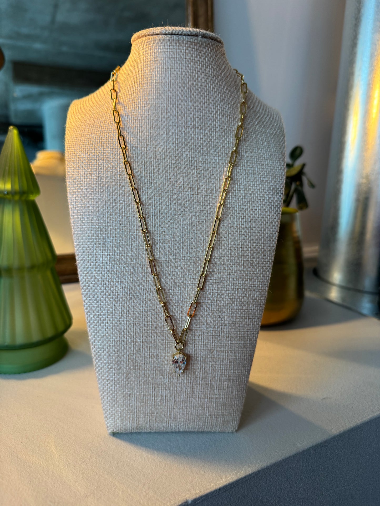 Waterproof Marquis Gold Necklace