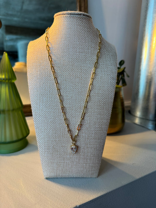 Waterproof Marquis Gold Necklace