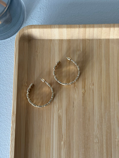 Basket Weave Hoop Earrings