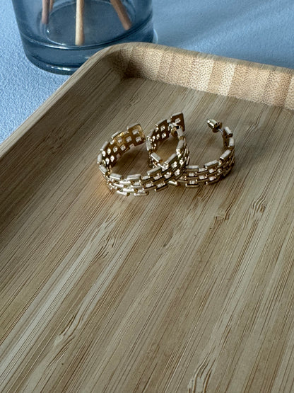 Basket Weave Hoop Earrings