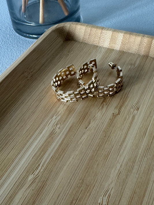 Basket Weave Hoop Earrings