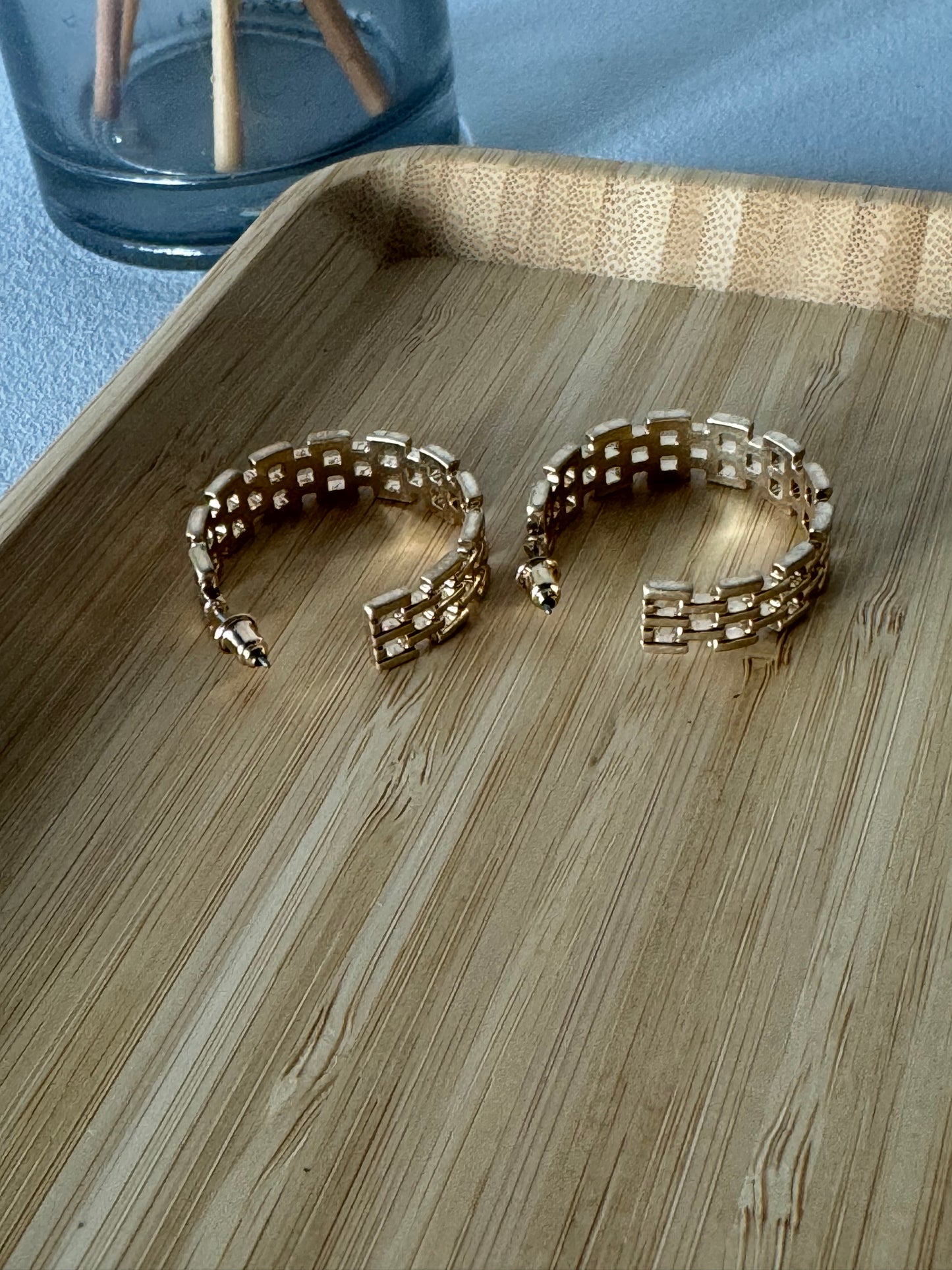 Basket Weave Hoop Earrings