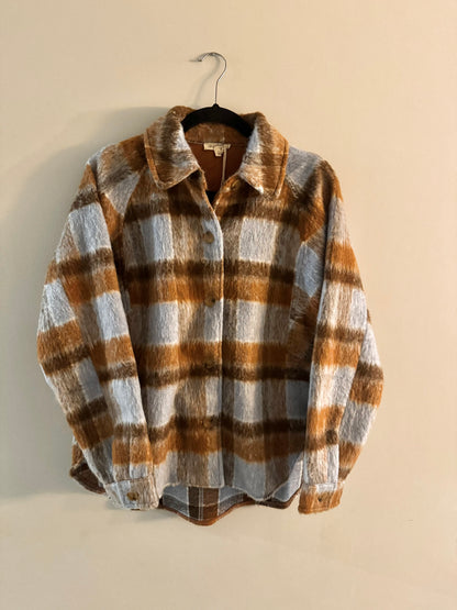 Plaid Button Down Shirt Jacket