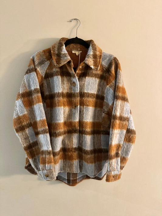 Plaid Button Down Shirt Jacket